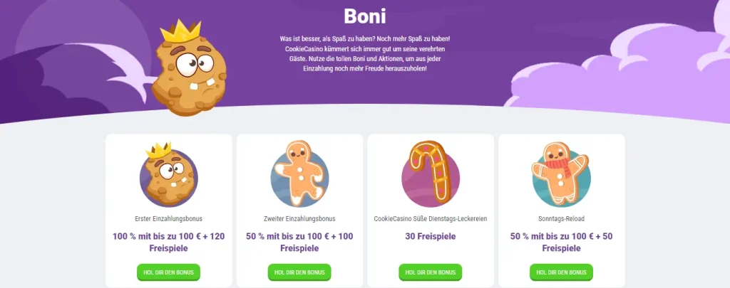 cookie casino boni