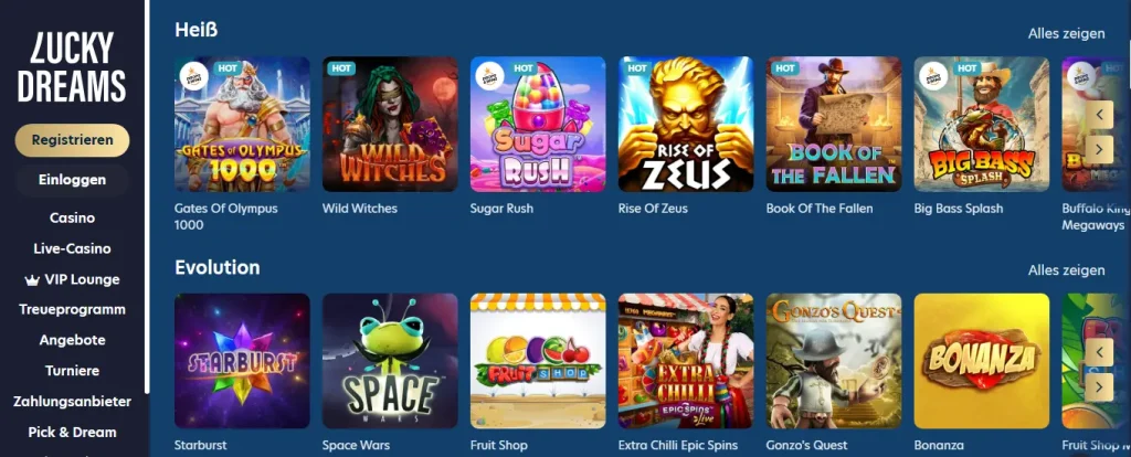 lucky dreams casino spiele